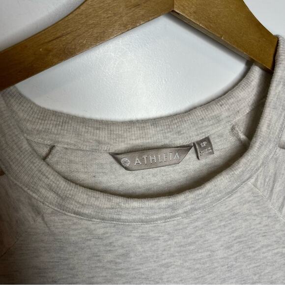 Athleta Heather Gray Shala Cold Shoulder Stretch Mini Dress Size Small Petite - Picture 5 of 8